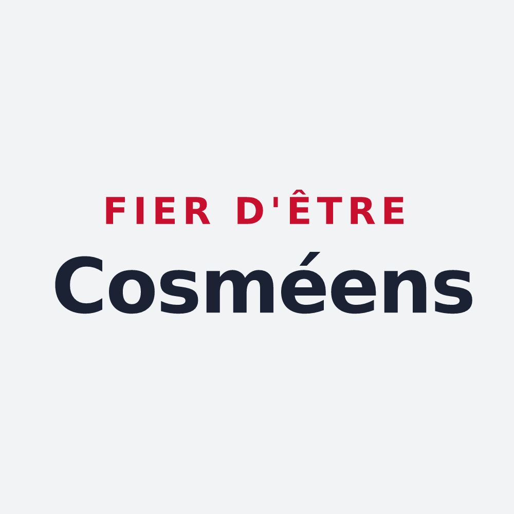 Poster « Fier d'être Cosméens » — design pour Saint-Cosme-en-Vairais
