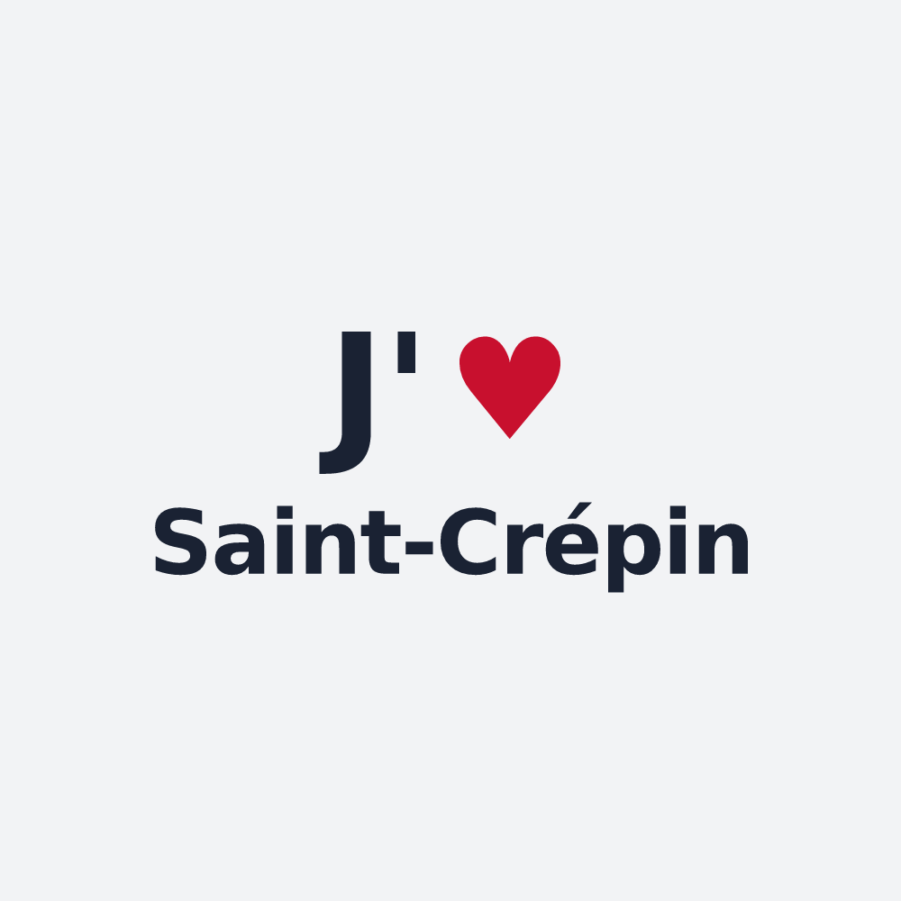 Poster personnalisé Saint-Crépin — design « J'aime Saint-Crépin » imprimé sur le poster