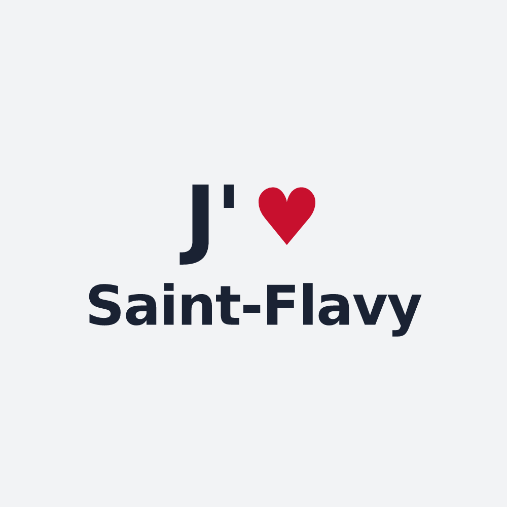 Poster personnalisé Saint-Flavy — design « J'aime Saint-Flavy » imprimé sur le poster