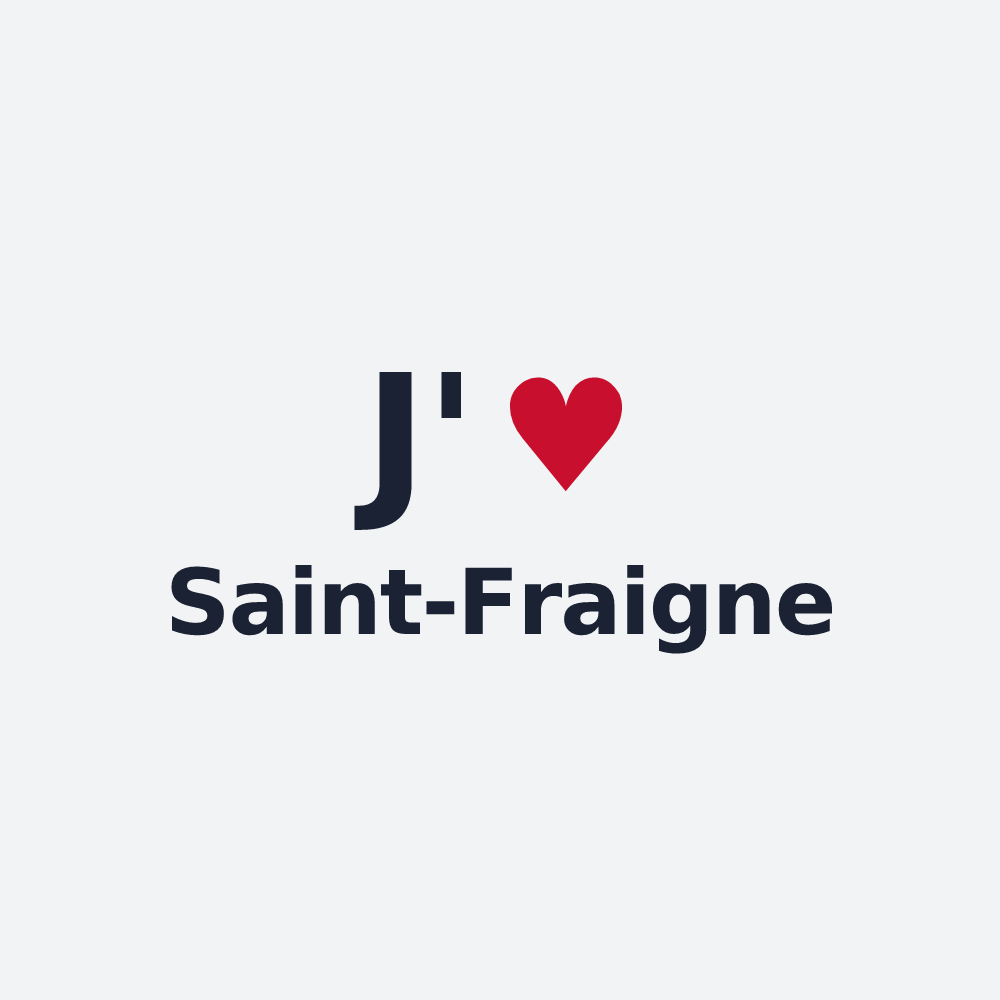 Poster personnalisé Saint-Fraigne — design « J'aime Saint-Fraigne » imprimé sur le poster