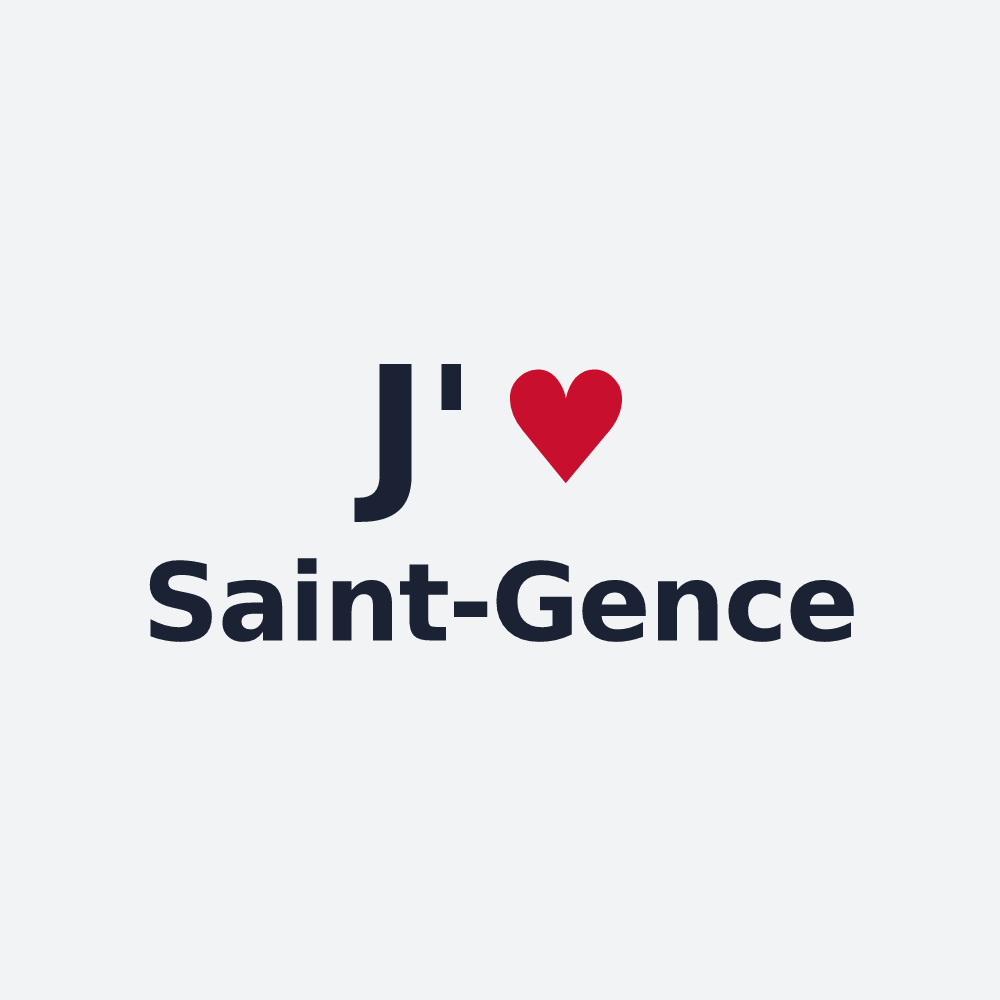 Poster personnalisé Saint-Gence — design J'aime Saint-Gence