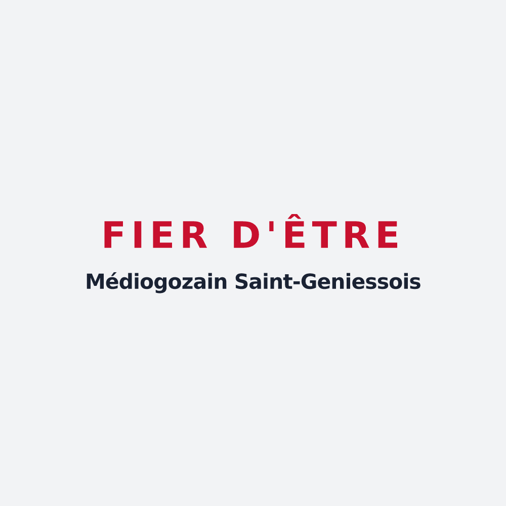 Poster « Fier d'être Médiogozain 
Saint-Geniessois » — design pour Saint-Geniès-de-Malgoirès