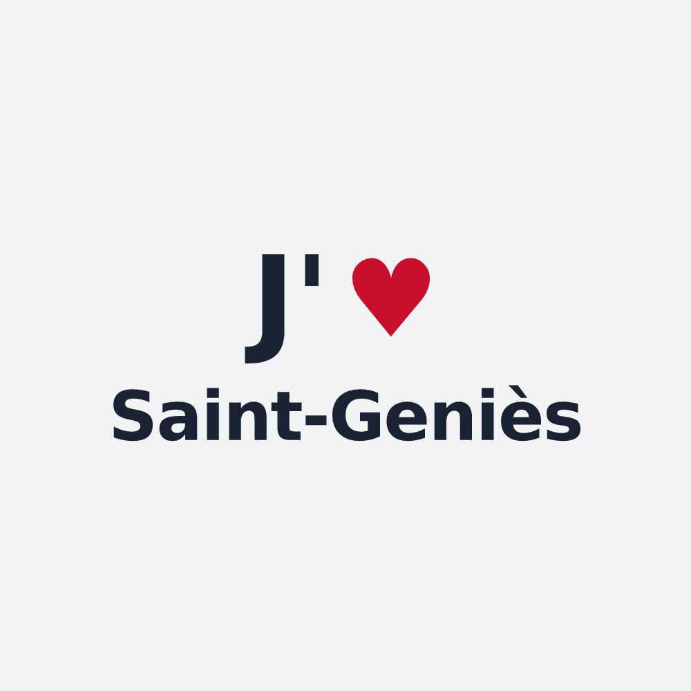 Poster personnalisé Saint-Geniès — design J'aime Saint-Geniès