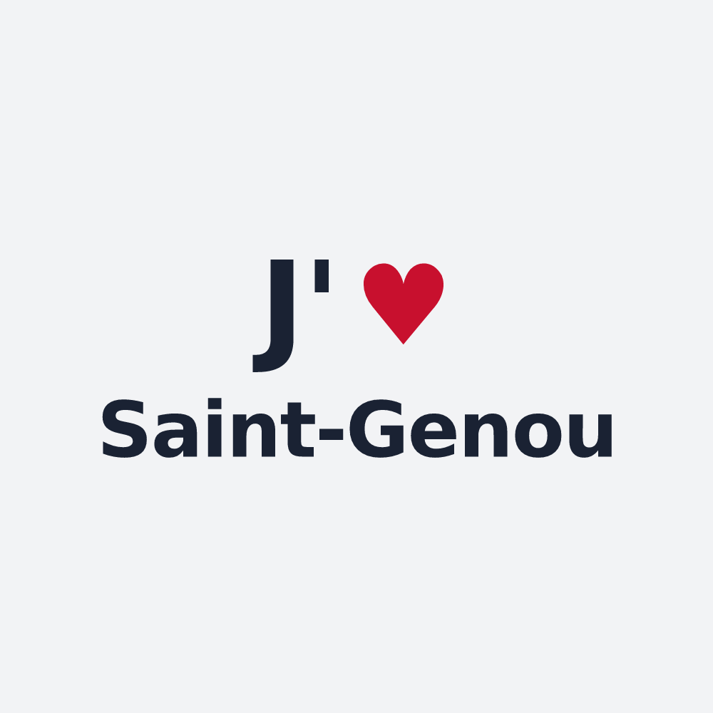 Poster personnalisé Saint-Genou — design J'aime Saint-Genou