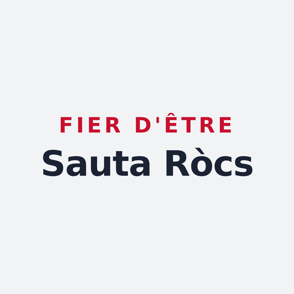 Poster « Fier d'être Sauta Ròcs » — design pour Saint-Guilhem-le-Désert