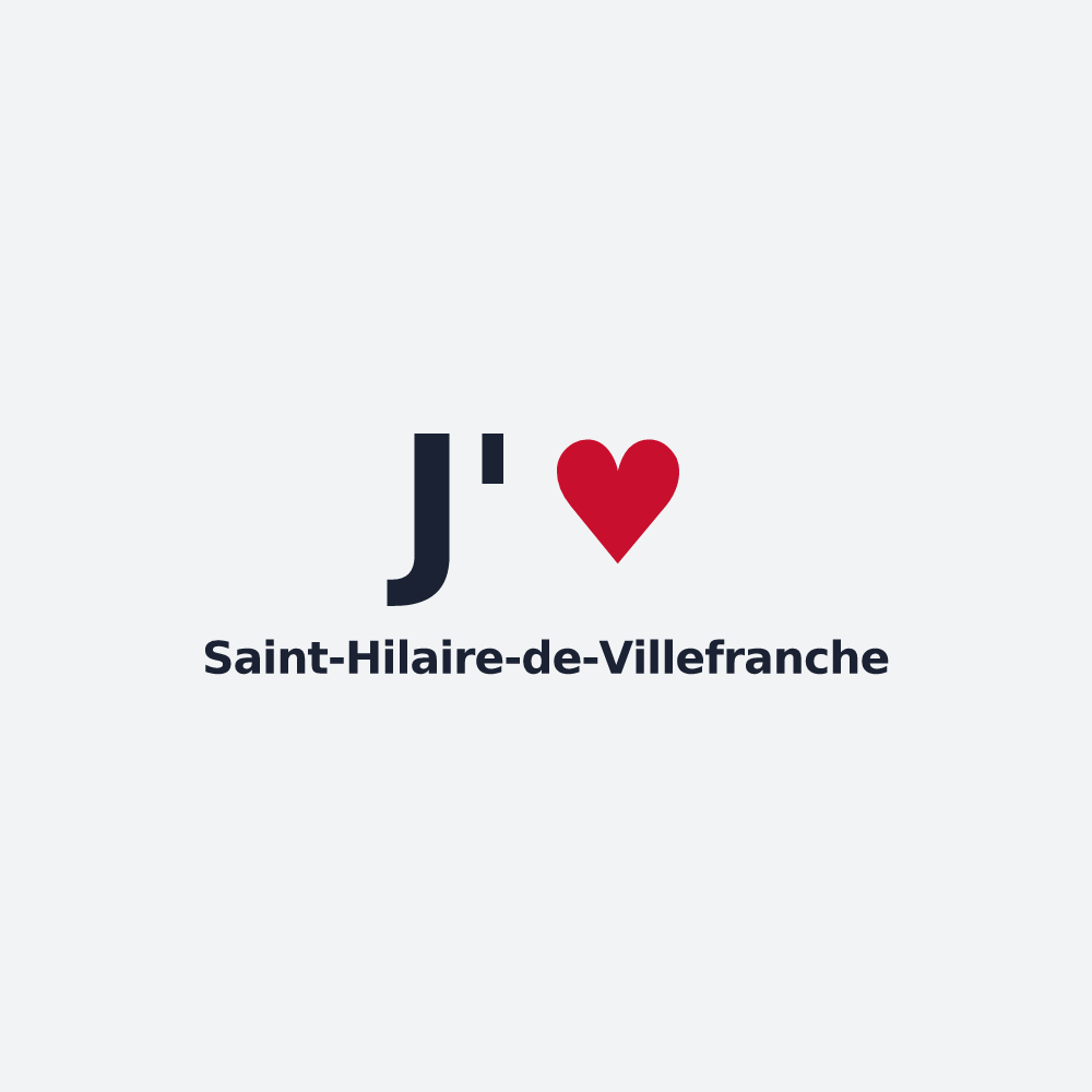 Poster personnalisé Saint-Hilaire-de-Villefranche — design J'aime Saint-Hilaire-de-Villefranche