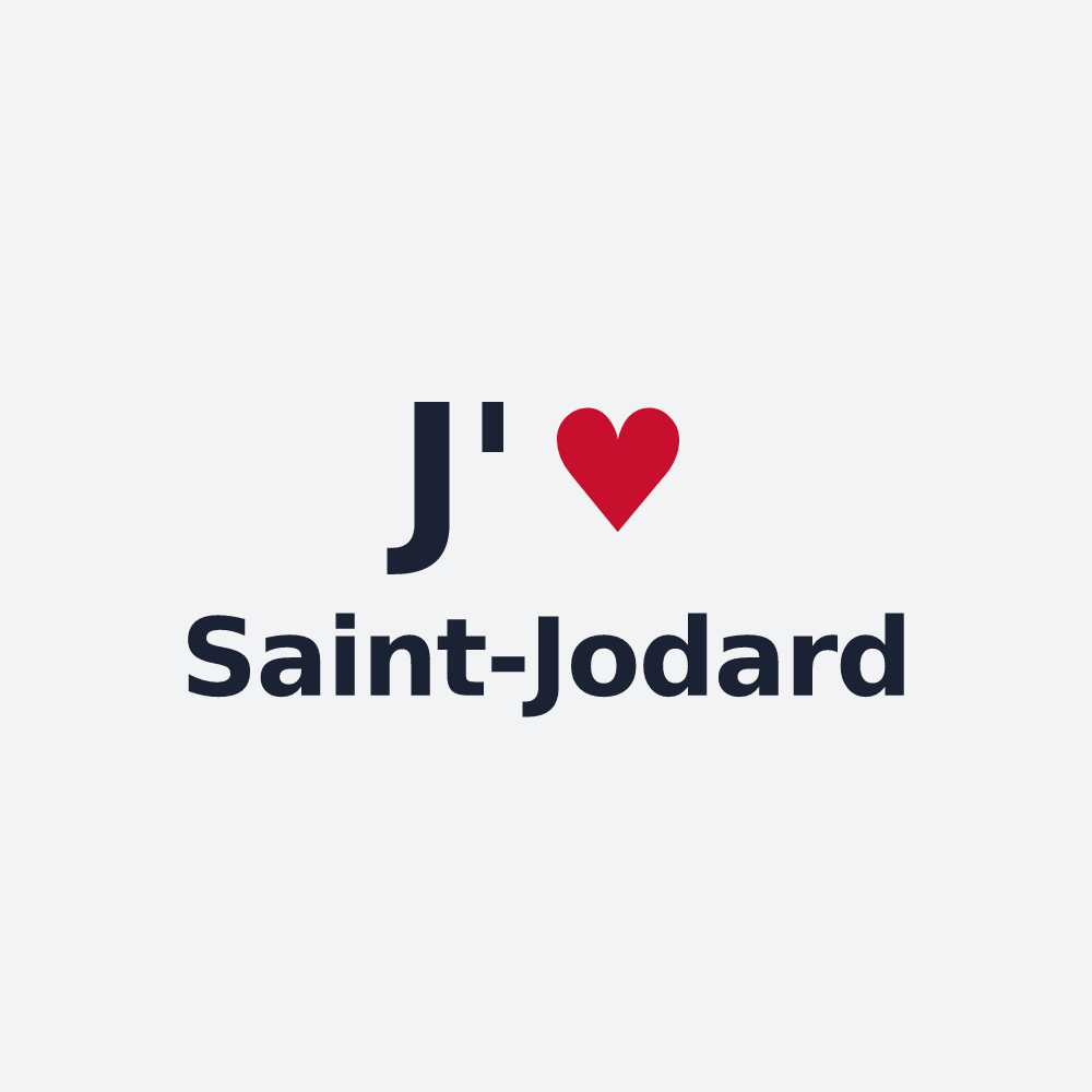 Poster personnalisé Saint-Jodard — design « J'aime Saint-Jodard » imprimé sur le poster