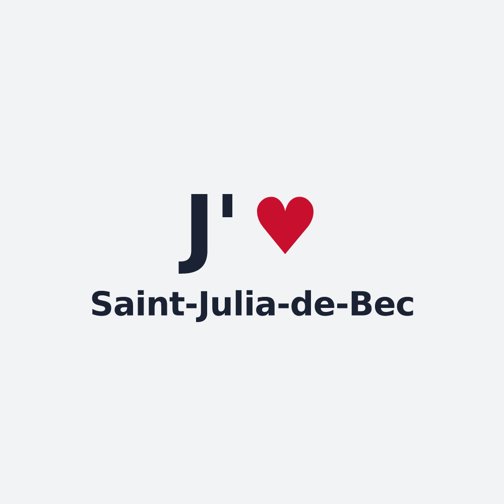 Poster personnalisé Saint-Julia-de-Bec — design J'aime Saint-Julia-de-Bec