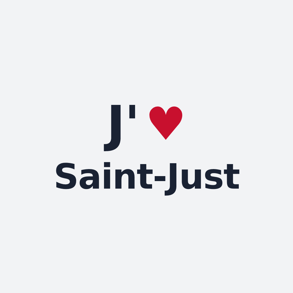 Poster personnalisé Saint-Just — design J'aime Saint-Just