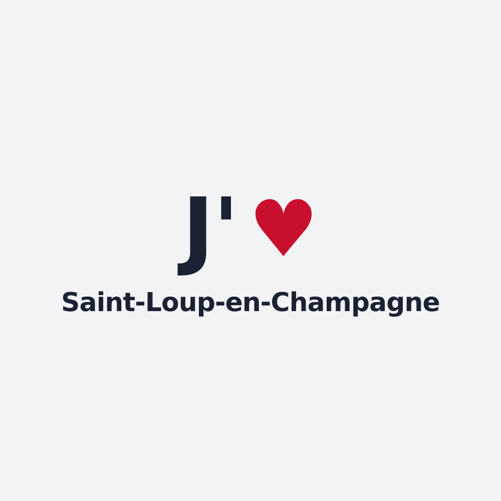 Poster personnalisé Saint-Loup-en-Champagne — design J'aime Saint-Loup-en-Champagne