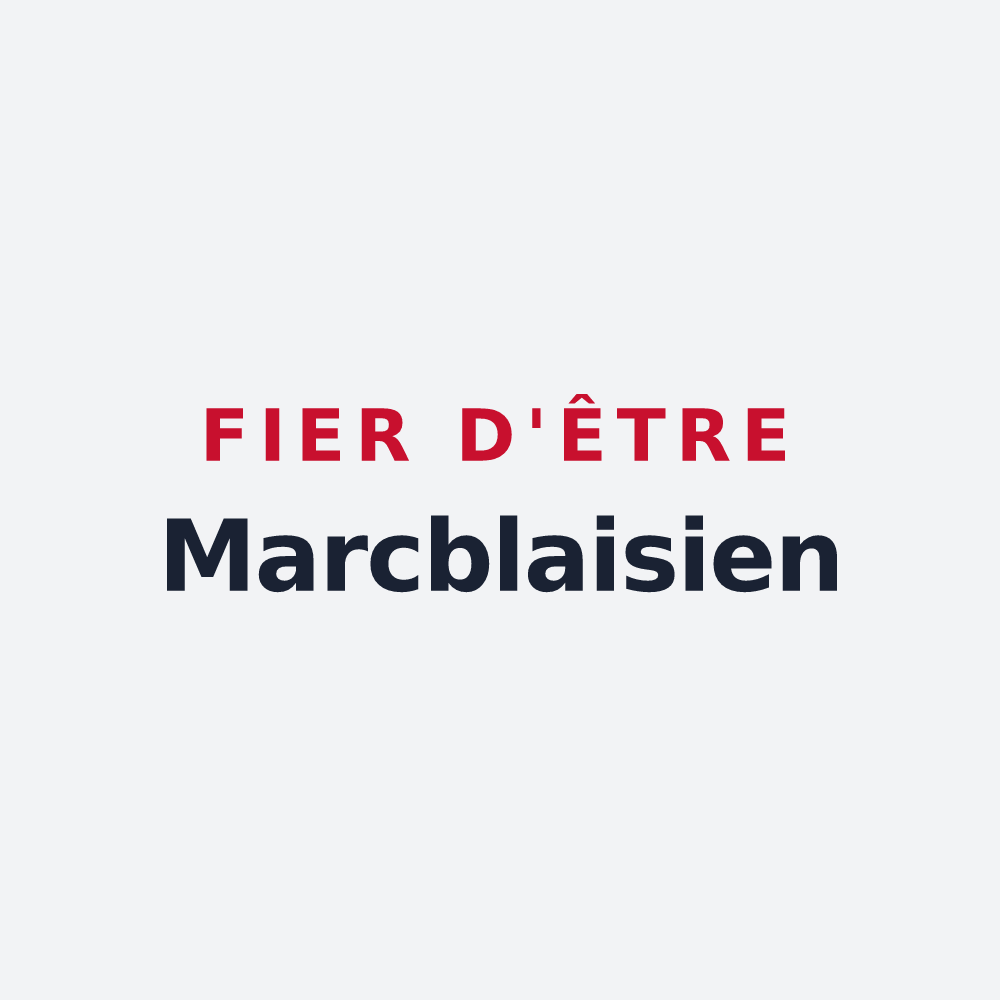 Poster « Fier d'être Marcblaisien » — design pour Saint-Marc-le-Blanc