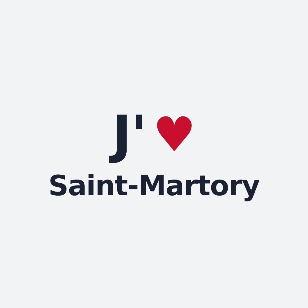 Poster personnalisé Saint-Martory — design « J'aime Saint-Martory » imprimé sur le poster