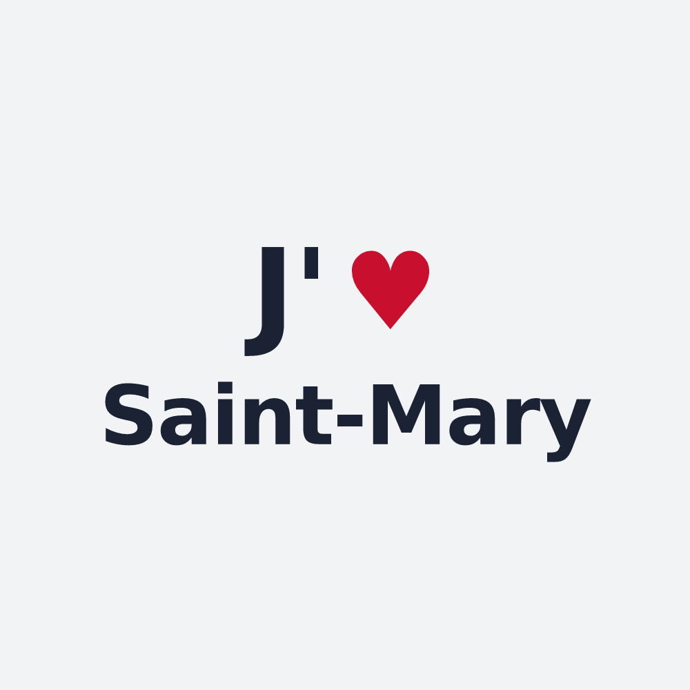 Poster personnalisé Saint-Mary — design « J'aime Saint-Mary » imprimé sur le poster