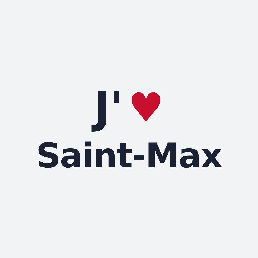 Poster personnalisé Saint-Max — design « J'aime Saint-Max » imprimé sur le poster