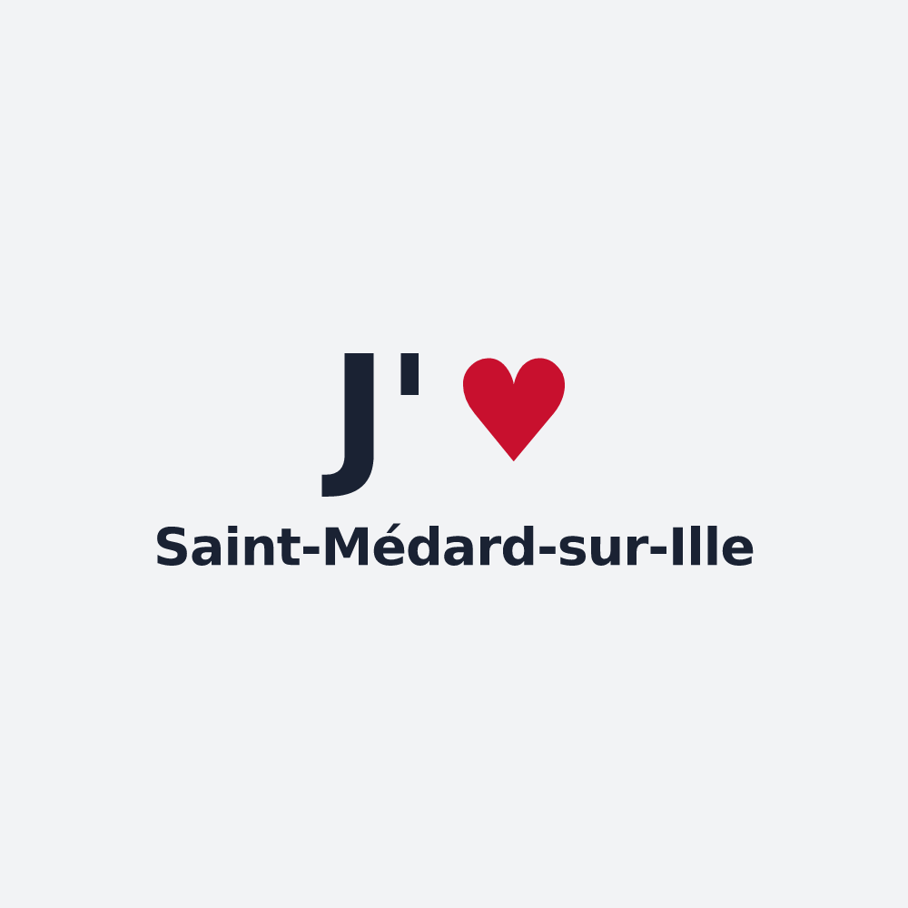 Poster personnalisé Saint-Médard-sur-Ille — design J'aime Saint-Médard-sur-Ille