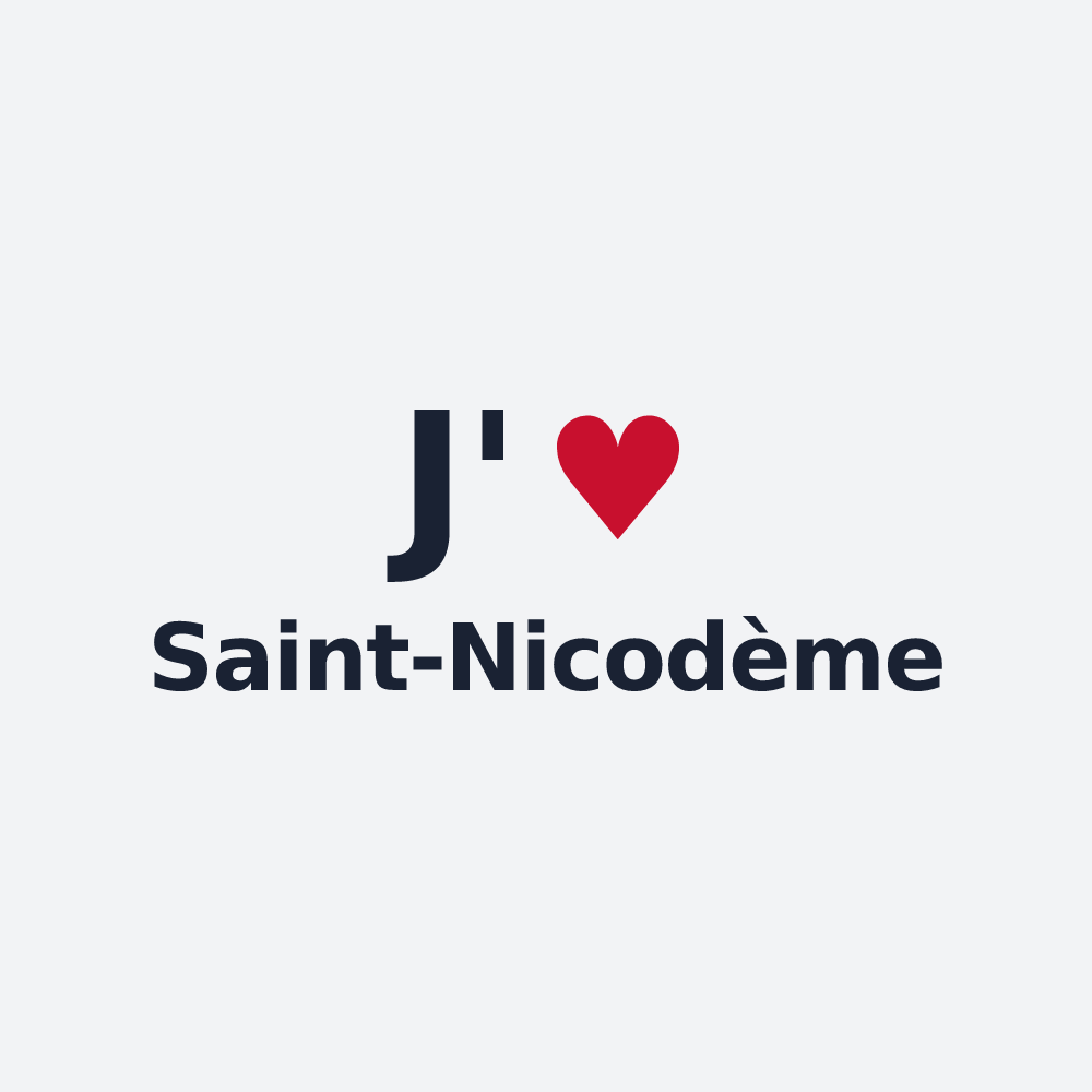 Poster personnalisé Saint-Nicodème — design J'aime Saint-Nicodème
