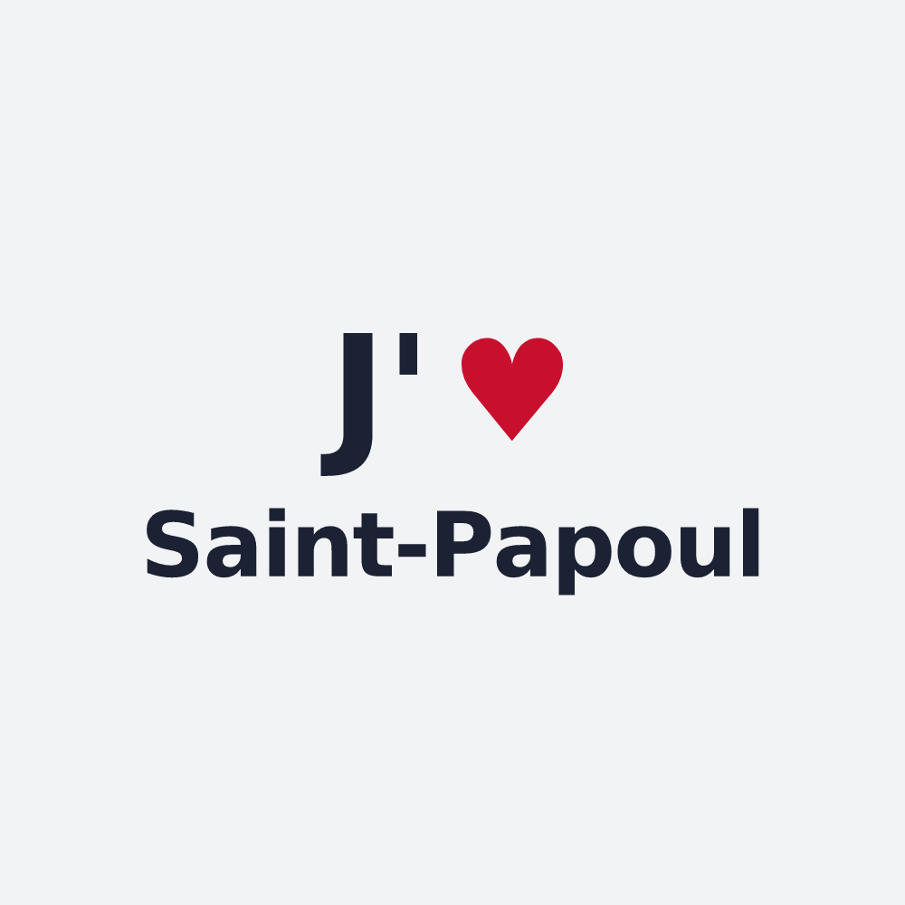 Poster personnalisé Saint-Papoul — design « J'aime Saint-Papoul » imprimé sur le poster