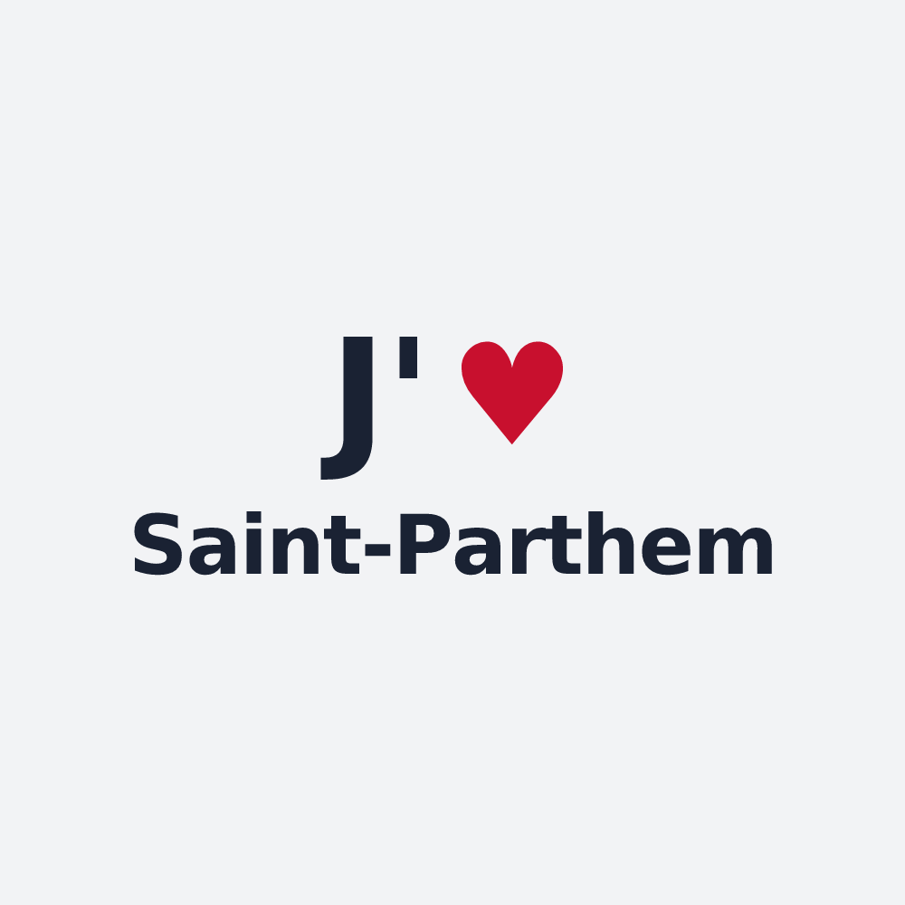 Poster personnalisé Saint-Parthem — design J'aime Saint-Parthem