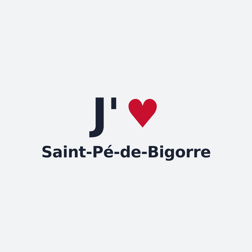 Poster personnalisé Saint-Pé-de-Bigorre — design J'aime Saint-Pé-de-Bigorre