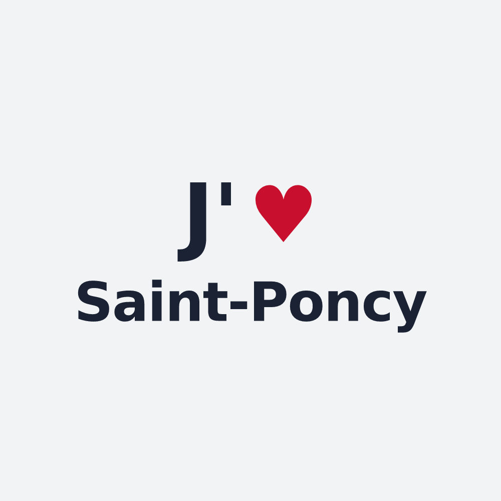 Poster personnalisé Saint-Poncy — design « J'aime Saint-Poncy » imprimé sur le poster