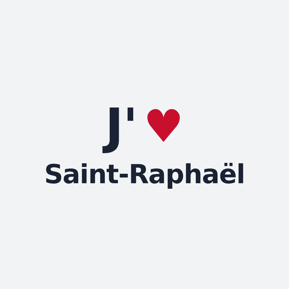 Poster personnalisé Saint-Raphaël — design « J'aime Saint-Raphaël » imprimé sur le poster