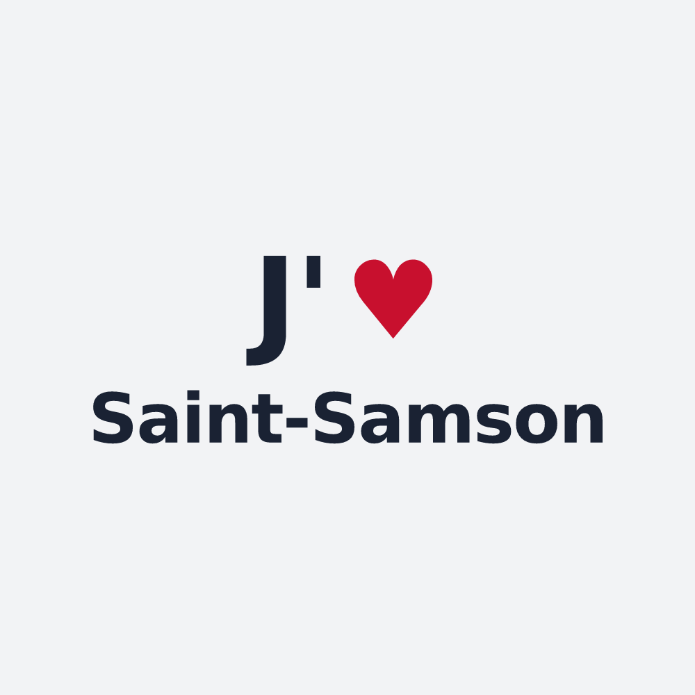 Poster personnalisé Saint-Samson — design « J'aime Saint-Samson » imprimé sur le poster