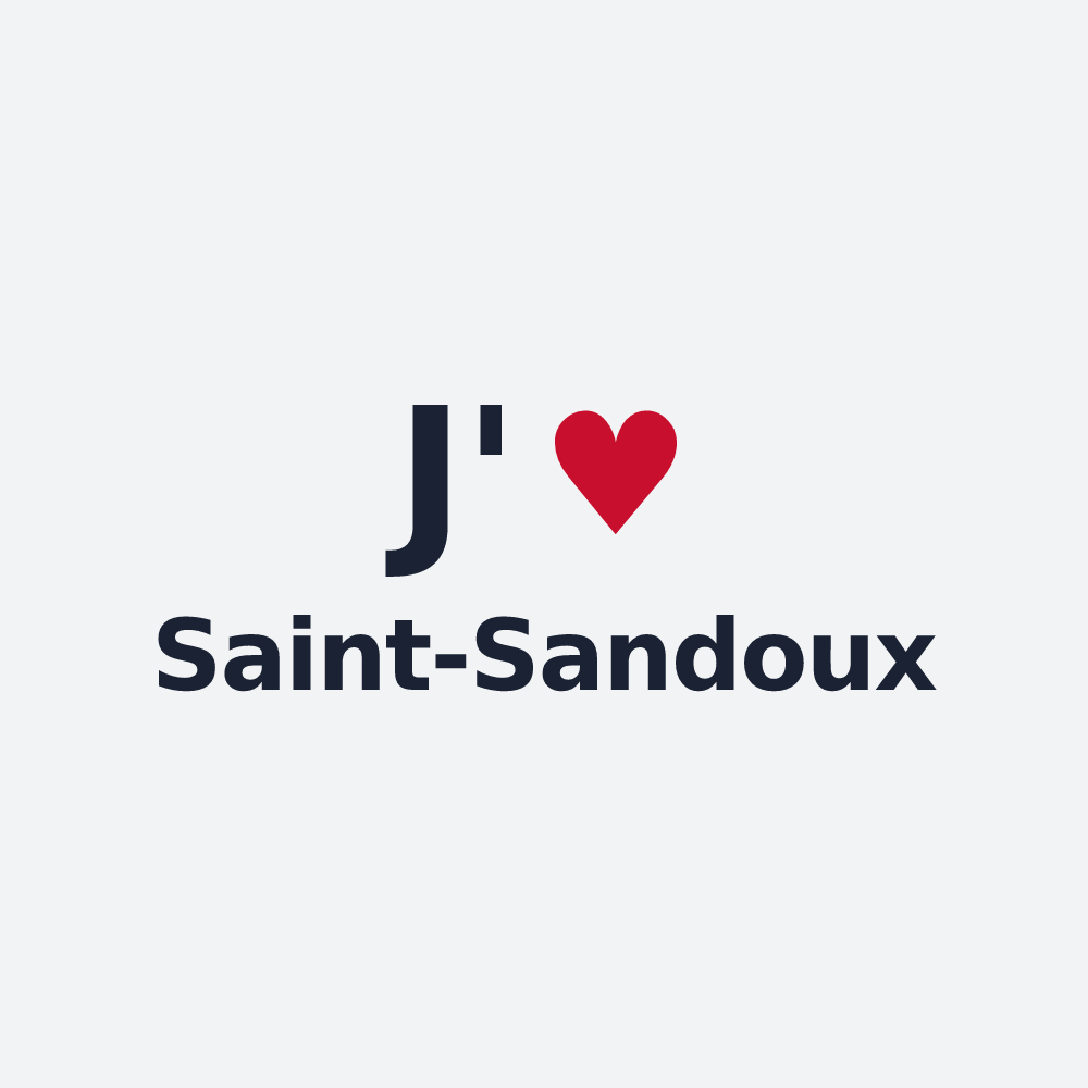 Poster personnalisé Saint-Sandoux — design « J'aime Saint-Sandoux » imprimé sur le poster