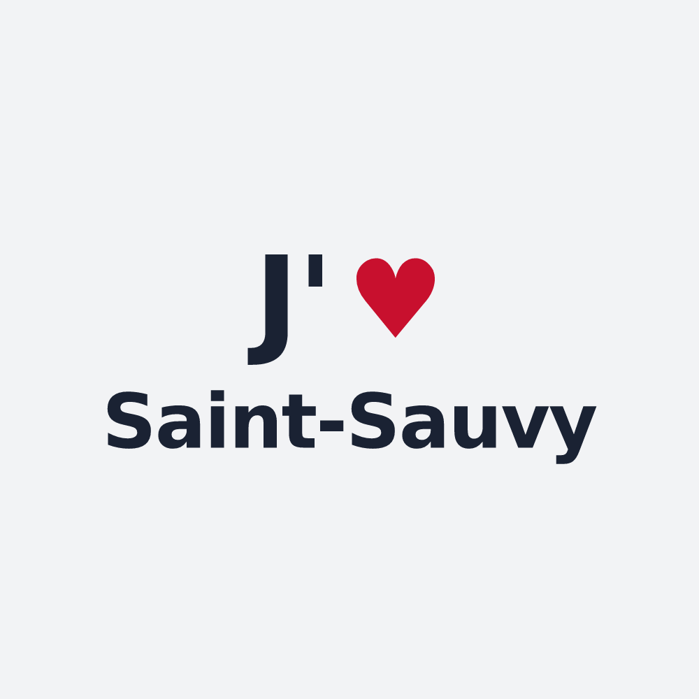 Poster personnalisé Saint-Sauvy — design J'aime Saint-Sauvy