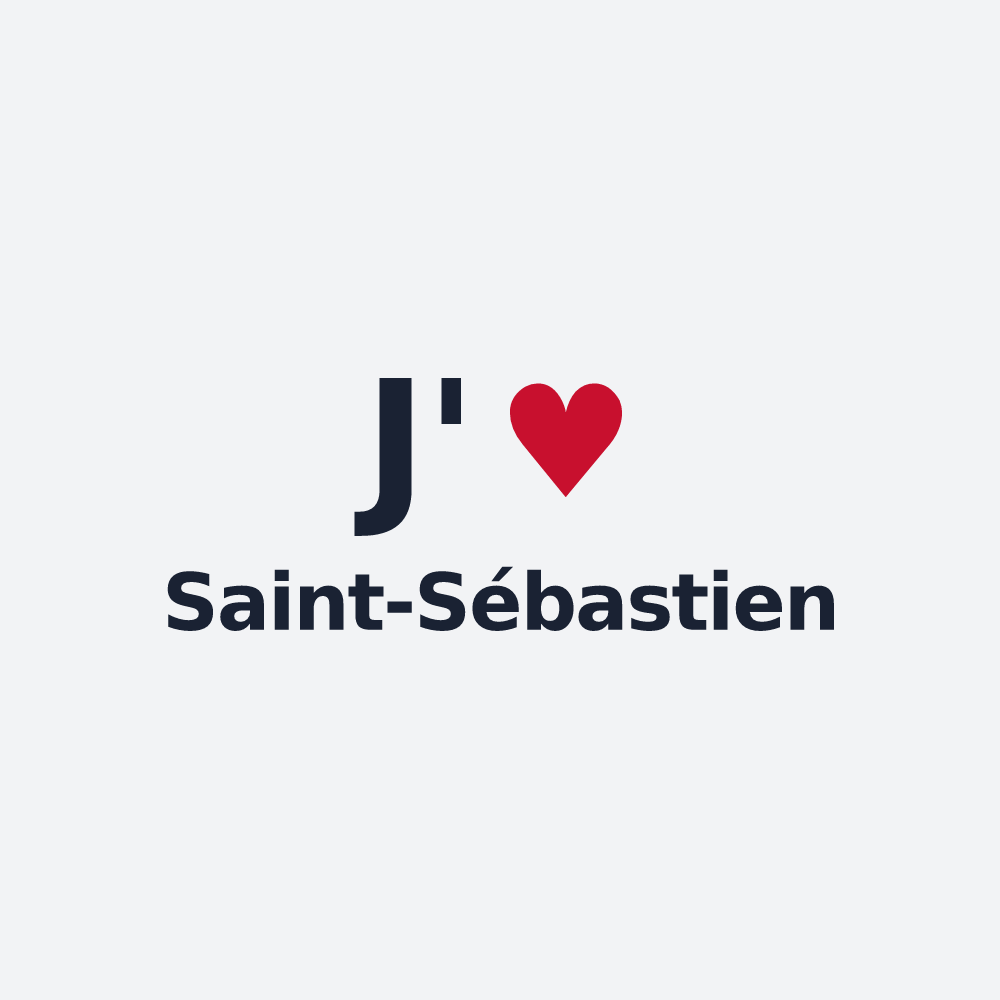Poster personnalisé Saint-Sébastien — design « J'aime Saint-Sébastien » imprimé sur le poster