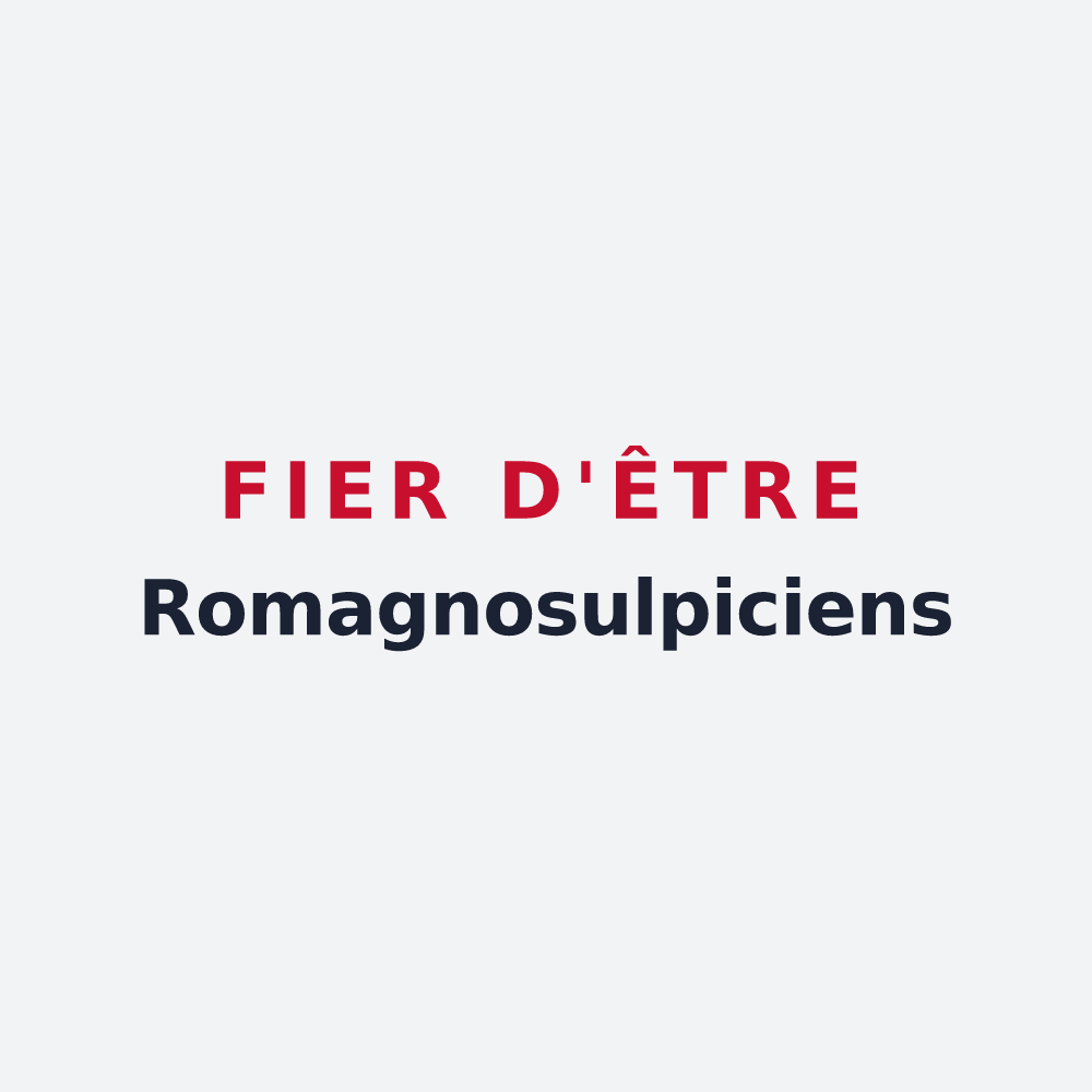 Poster « Fier d'être Romagnosulpiciens » — design pour Saint-Sulpice-de-Roumagnac