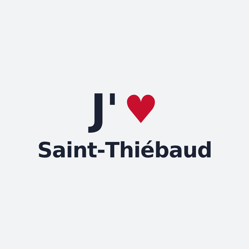 Poster personnalisé Saint-Thiébaud — design « J'aime Saint-Thiébaud » imprimé sur le poster