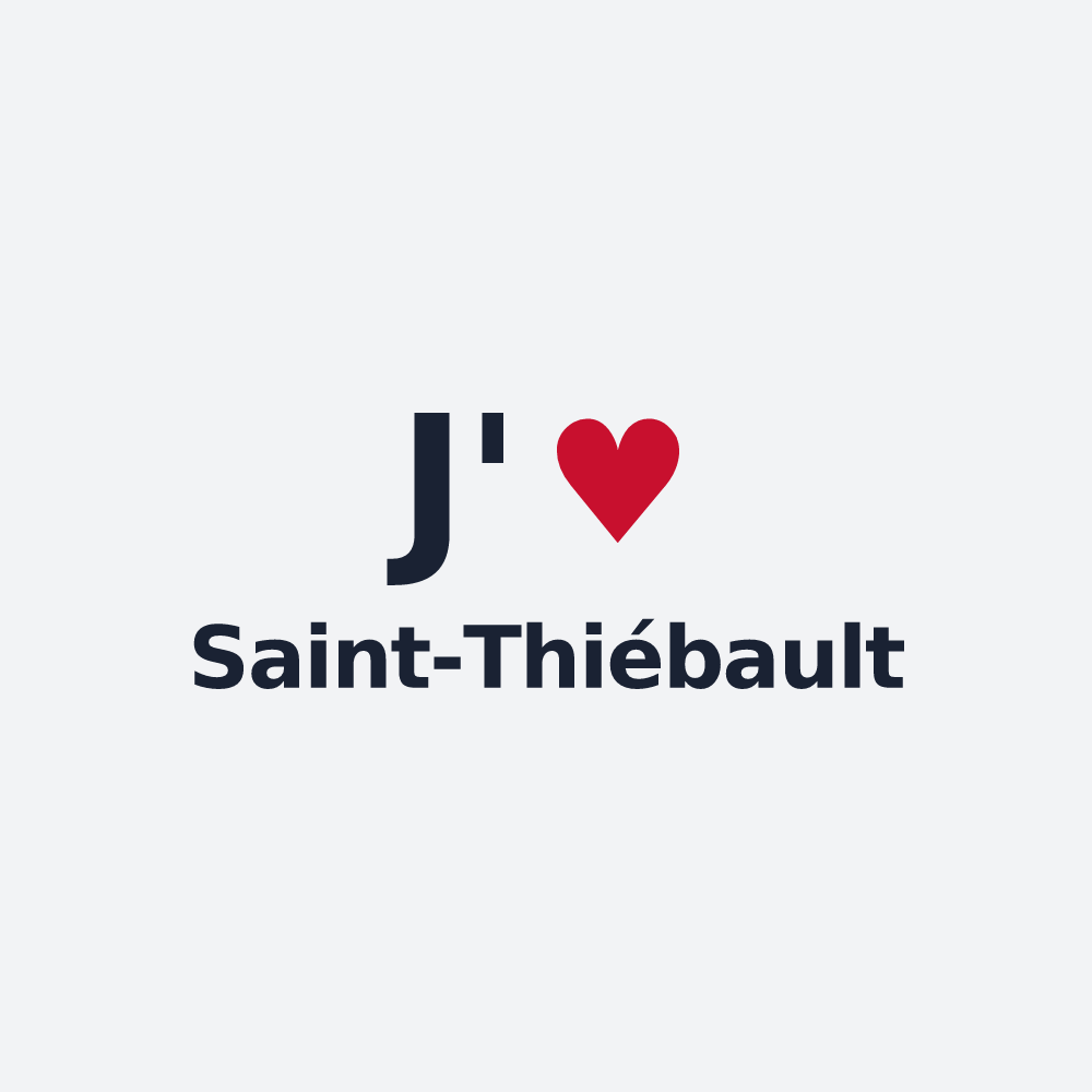 Poster personnalisé Saint-Thiébault — design « J'aime Saint-Thiébault » imprimé sur le poster