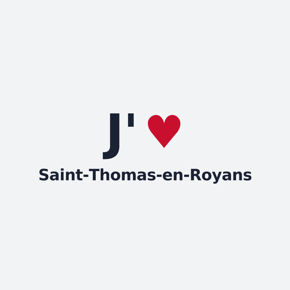 Poster personnalisé Saint-Thomas-en-Royans — design J'aime Saint-Thomas-en-Royans