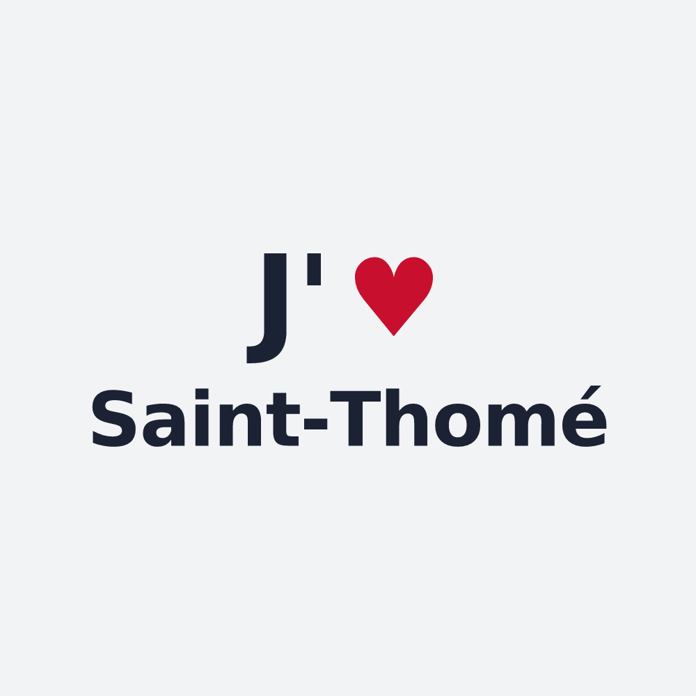 Poster personnalisé Saint-Thomé — design J'aime Saint-Thomé