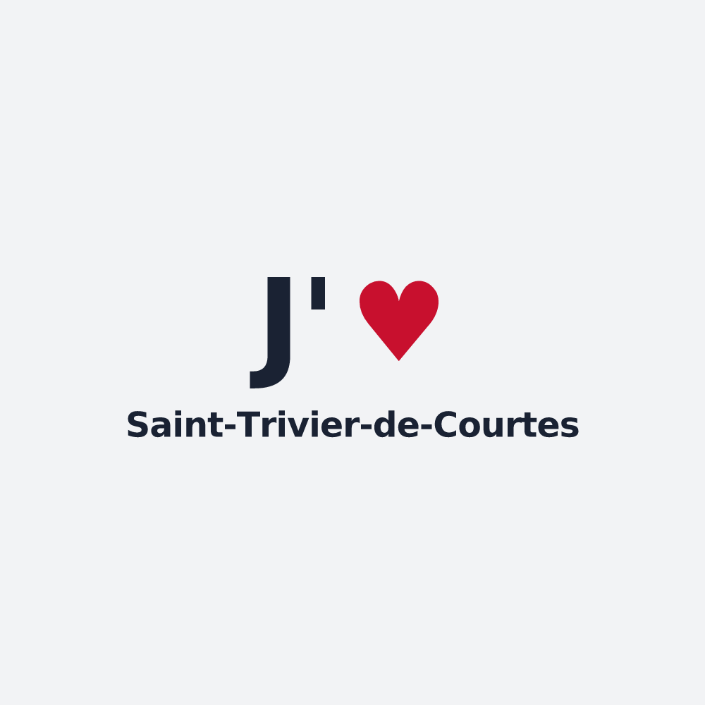 Poster personnalisé Saint-Trivier-de-Courtes — design « J'aime Saint-Trivier-de-Courtes » imprimé sur le poster