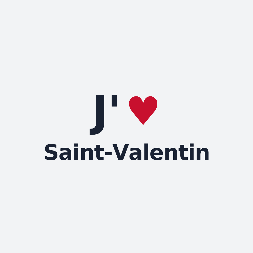 Poster personnalisé Saint-Valentin — design J'aime Saint-Valentin