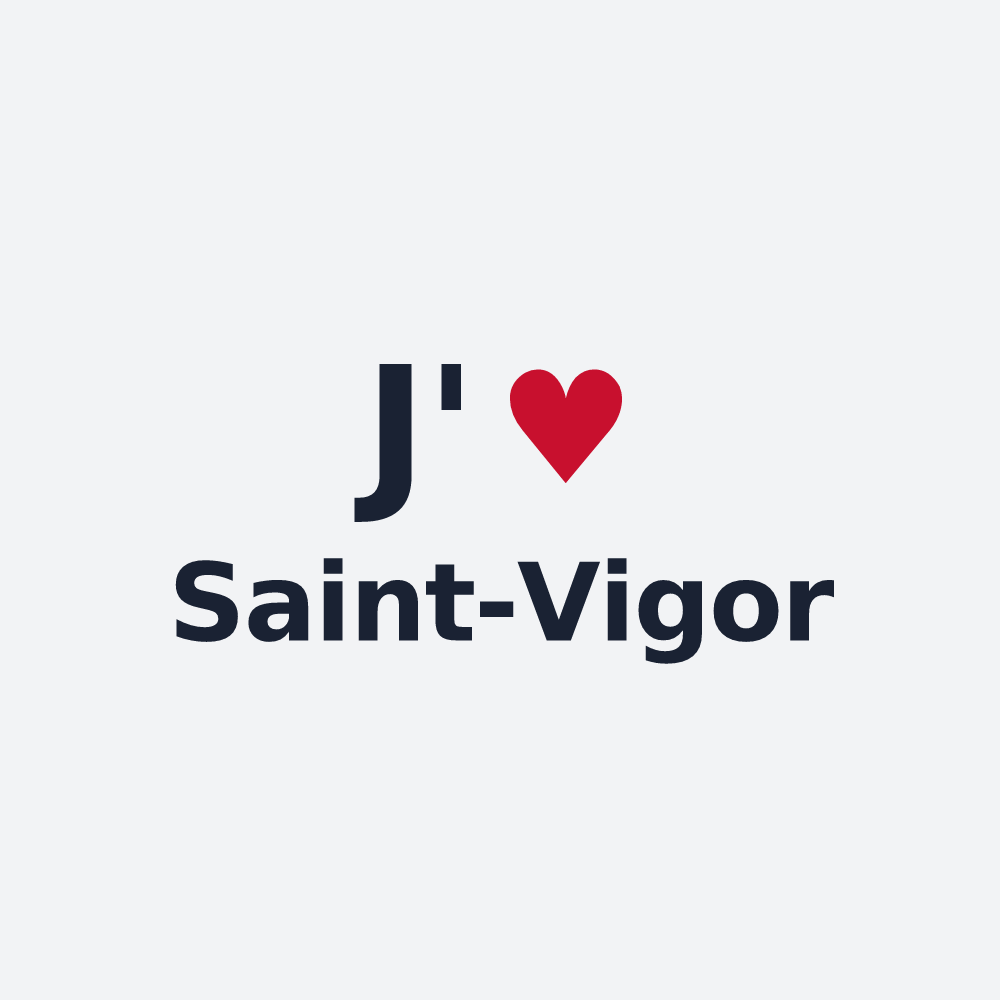 Poster personnalisé Saint-Vigor — design « J'aime Saint-Vigor » imprimé sur le poster