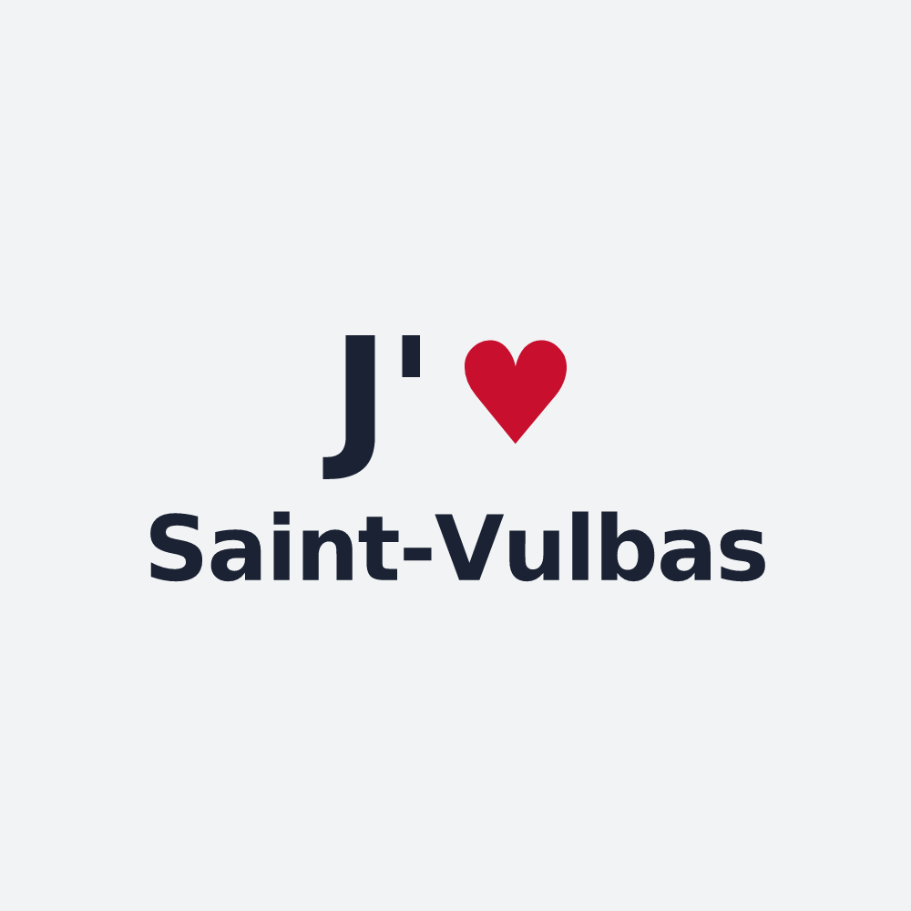 Poster personnalisé Saint-Vulbas — design « J'aime Saint-Vulbas » imprimé sur le poster