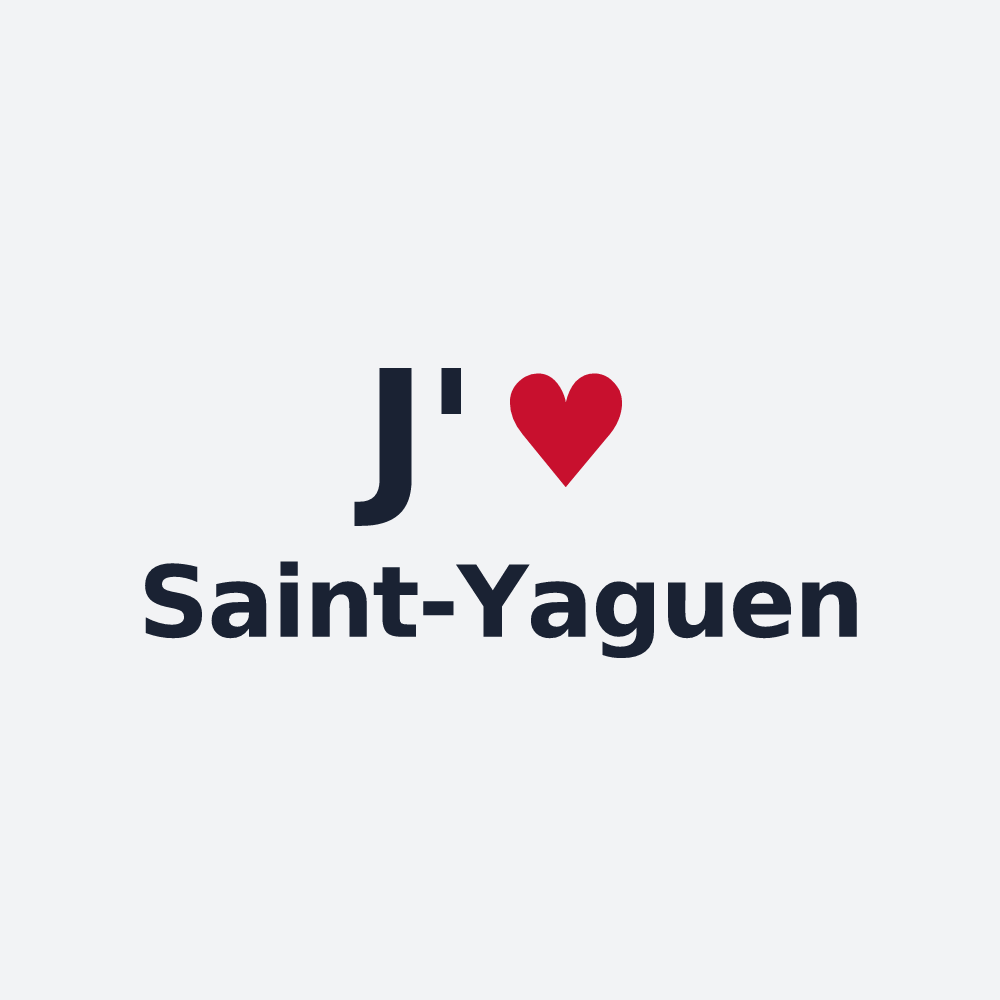 Poster personnalisé Saint-Yaguen — design « J'aime Saint-Yaguen » imprimé sur le poster