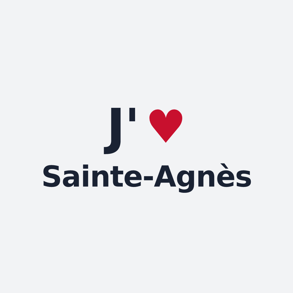 Poster personnalisé Sainte-Agnès — design J'aime Sainte-Agnès