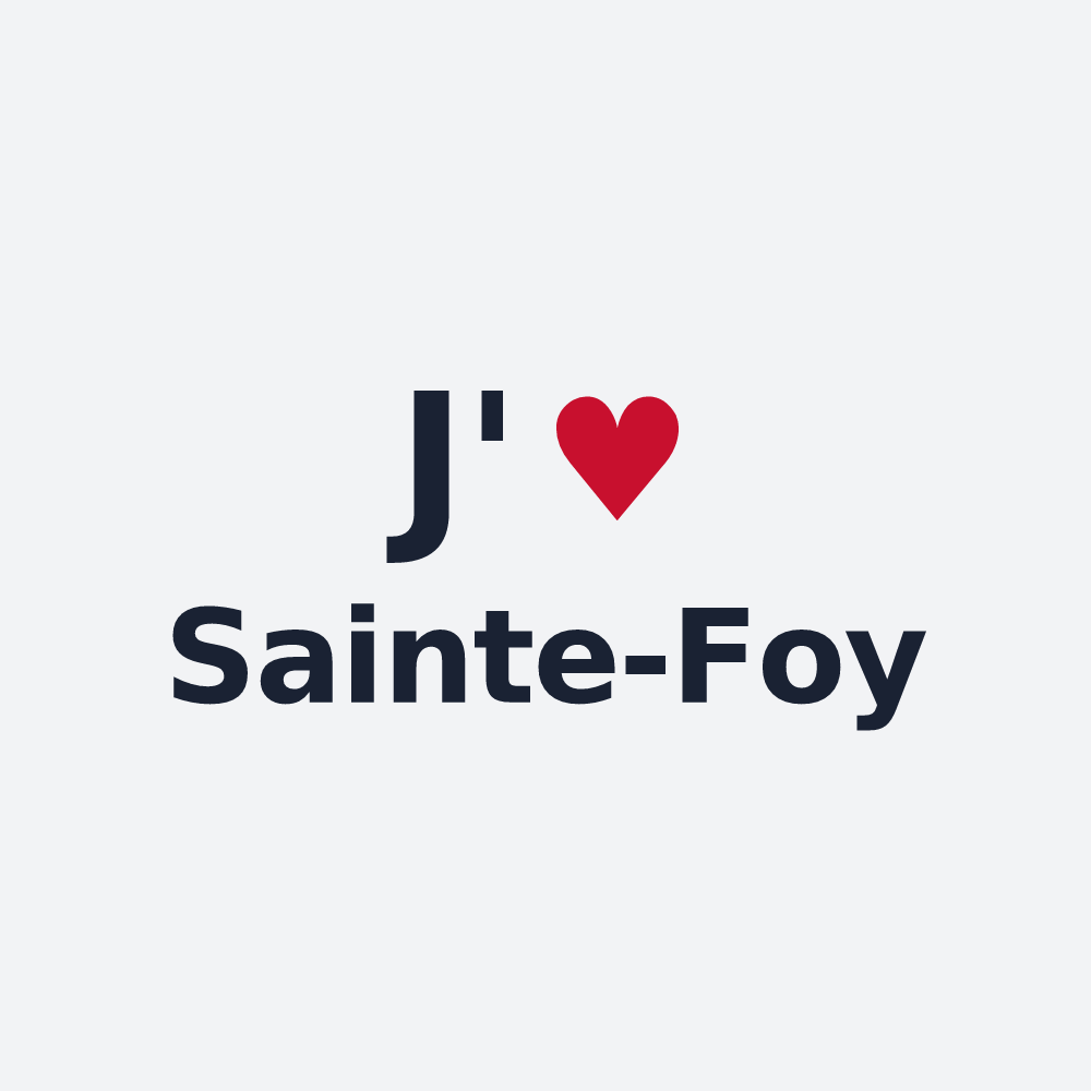 Poster personnalisé Sainte-Foy — design J'aime Sainte-Foy