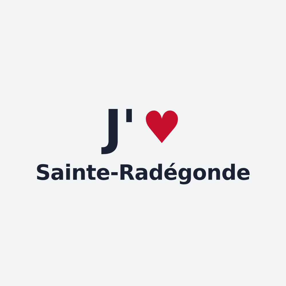 Poster personnalisé Sainte-Radégonde — design « J'aime Sainte-Radégonde » imprimé sur le poster