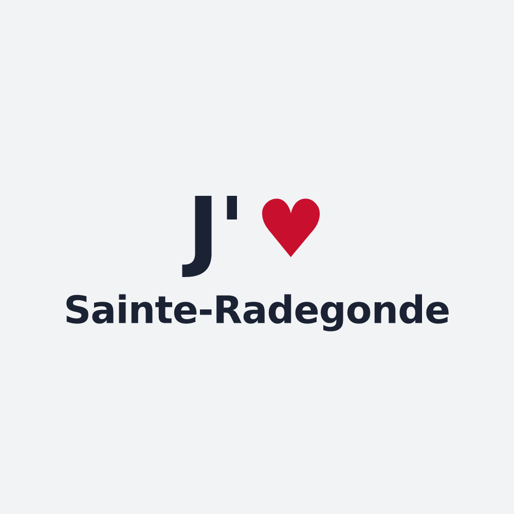 Poster personnalisé Sainte-Radegonde — design « J'aime Sainte-Radegonde » imprimé sur le poster