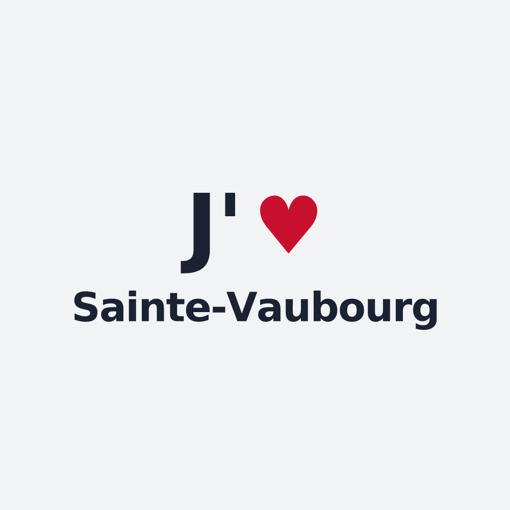 Poster personnalisé Sainte-Vaubourg — design « J'aime Sainte-Vaubourg » imprimé sur le poster