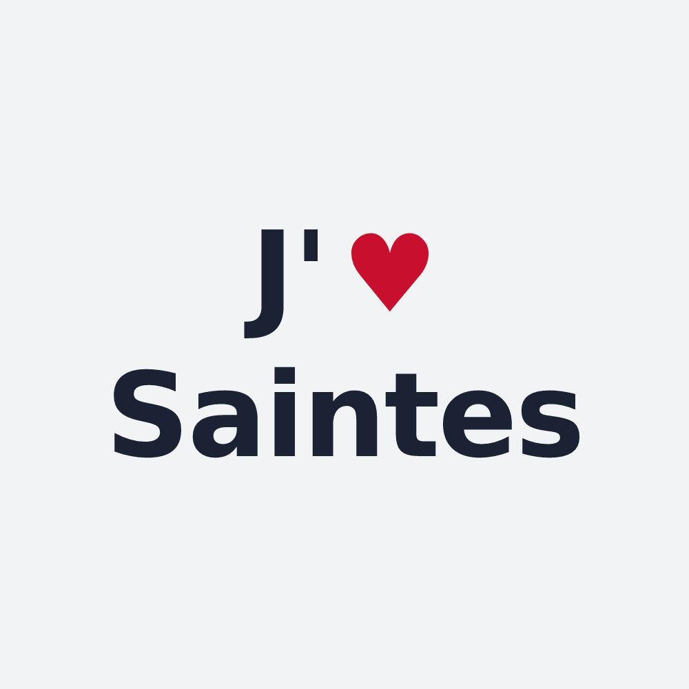 Poster personnalisé Saintes — design « J'aime Saintes » imprimé sur le poster