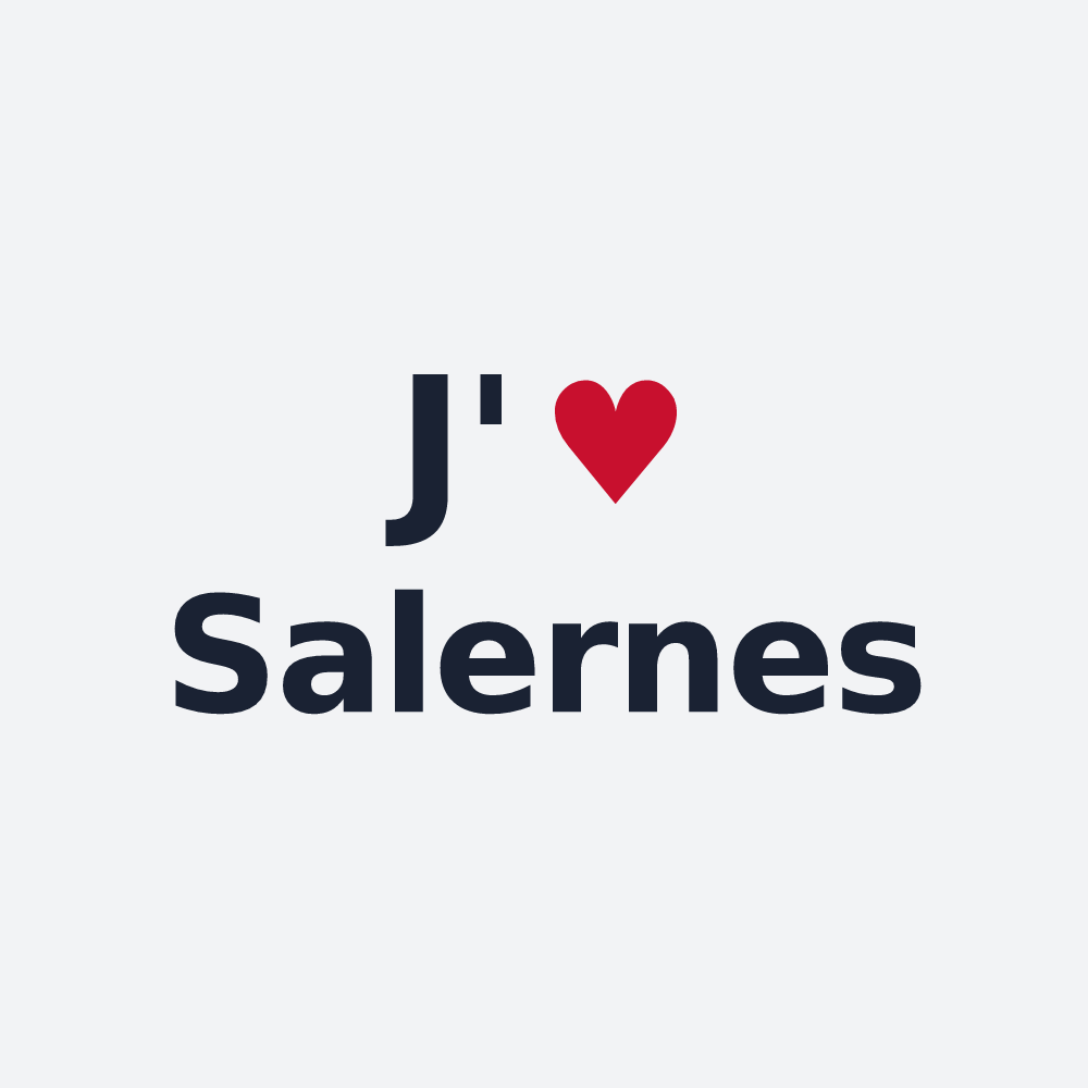 Poster personnalisé Salernes — design « J'aime Salernes » imprimé sur le poster