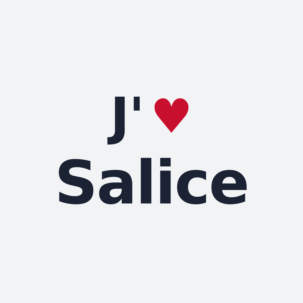 Poster personnalisé Salice — design J'aime Salice