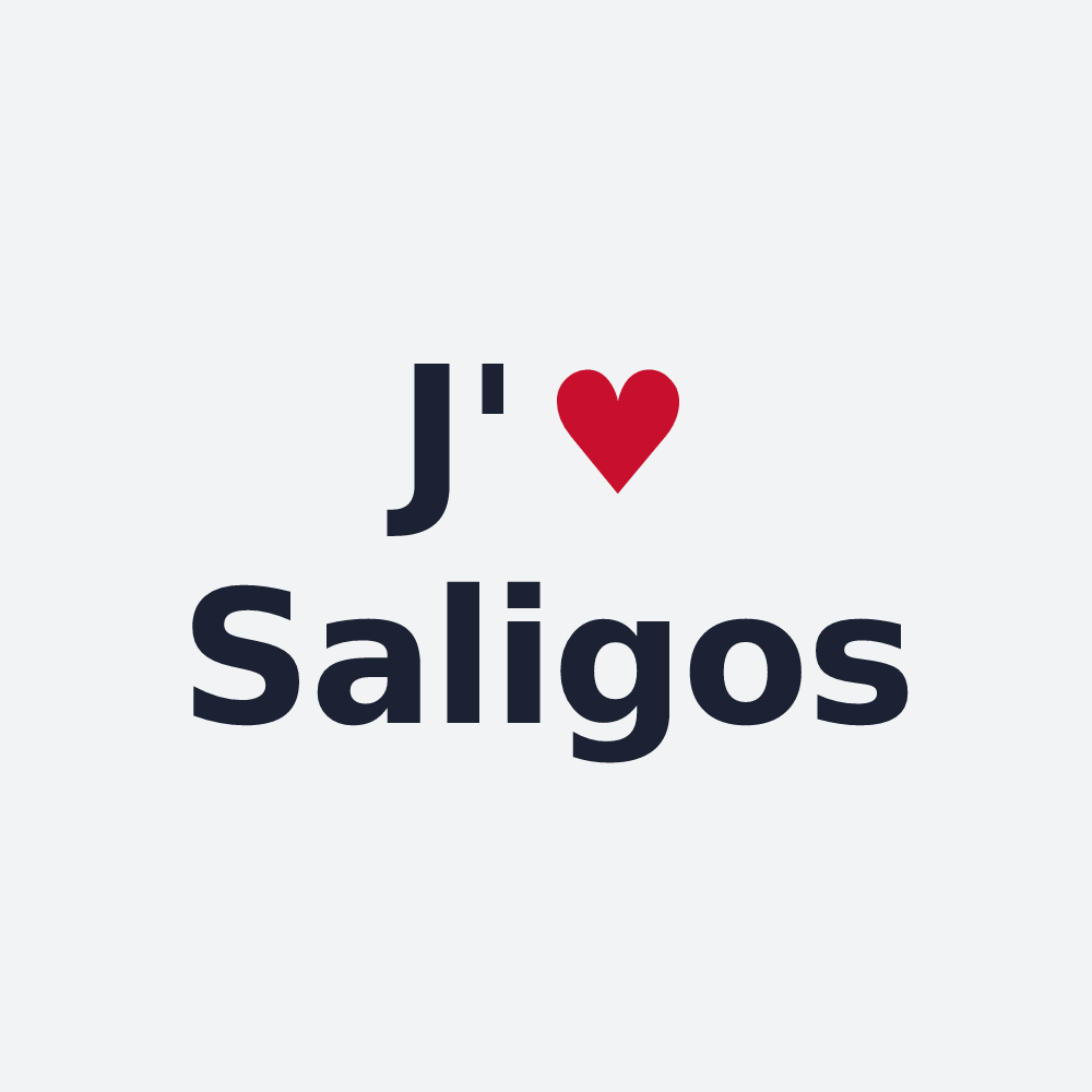 Poster personnalisé Saligos — design J'aime Saligos