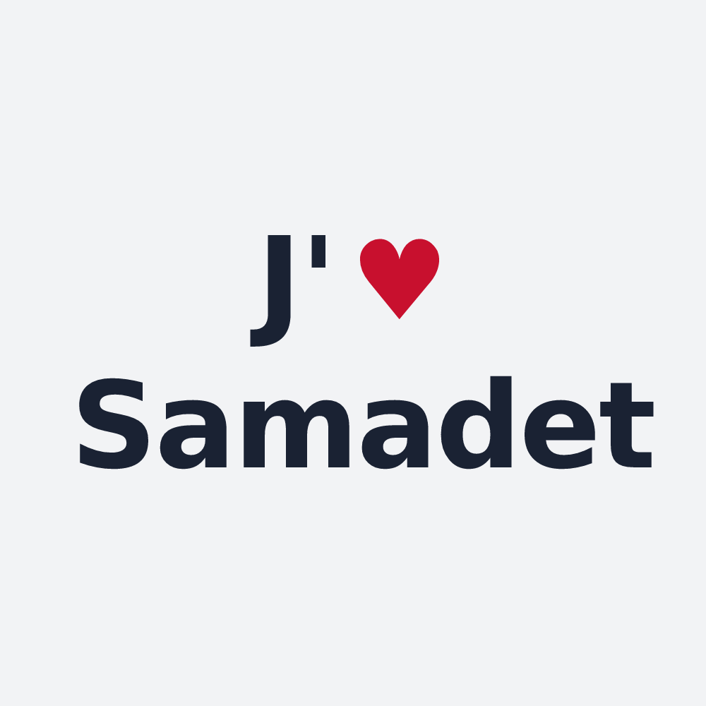 Poster personnalisé Samadet — design J'aime Samadet