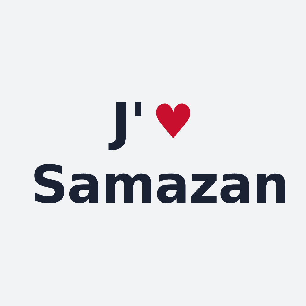 Poster personnalisé Samazan — design J'aime Samazan